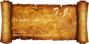 Trinkl Júlia névjegykártya
